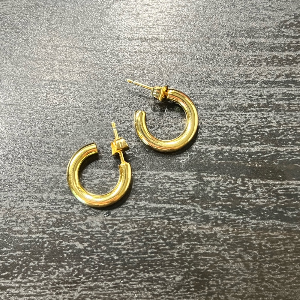 EVRY JEWELS SMALL GOLD PLATED HOOPS